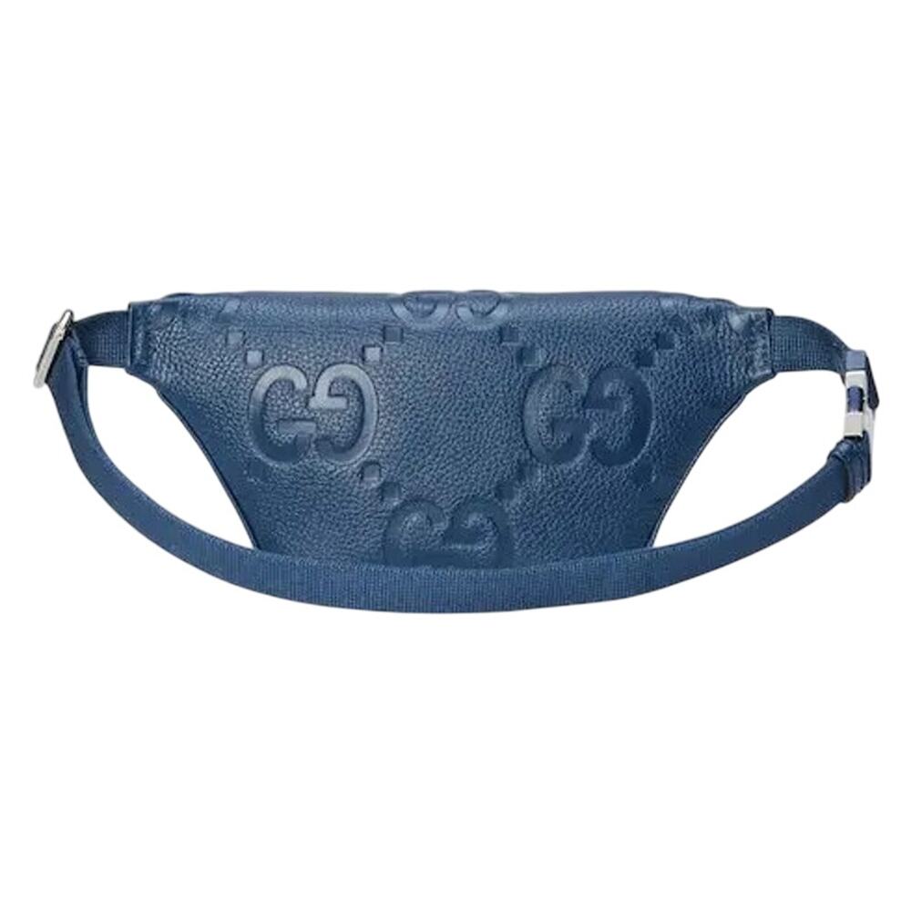 Gucci Jumbo Gg Belt Bag Gg Leather - Blue Leather - Picture 5 of 8